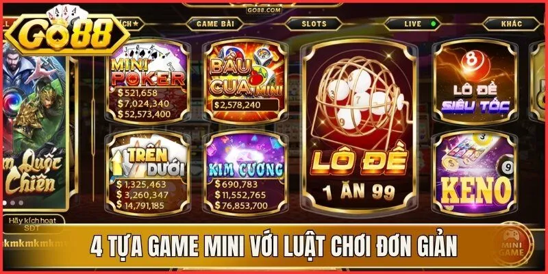4 tựa game mini với luật chơi đơn giản