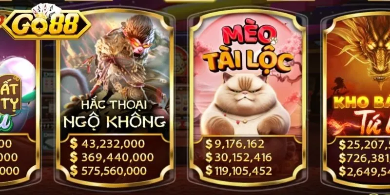 Danh mục trò chơi nổ hũ Go88 đa dạng hấp dẫn nổi bật